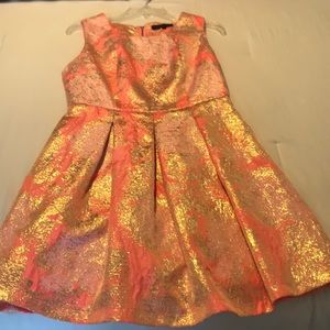 Skater style Coral and Gold Dress Size Large
